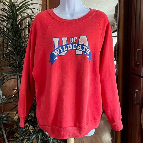 Vintage University of Arizona Wildcats Red Crewneck Sweatshirt Unisex S/M NCAA - Picture 1 of 5